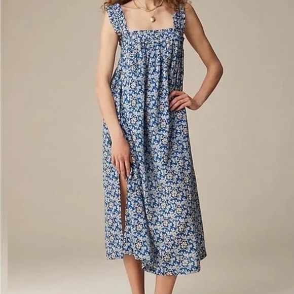 J. Crew Dresses & Skirts - J. Crew Blue Floral Midi Dress